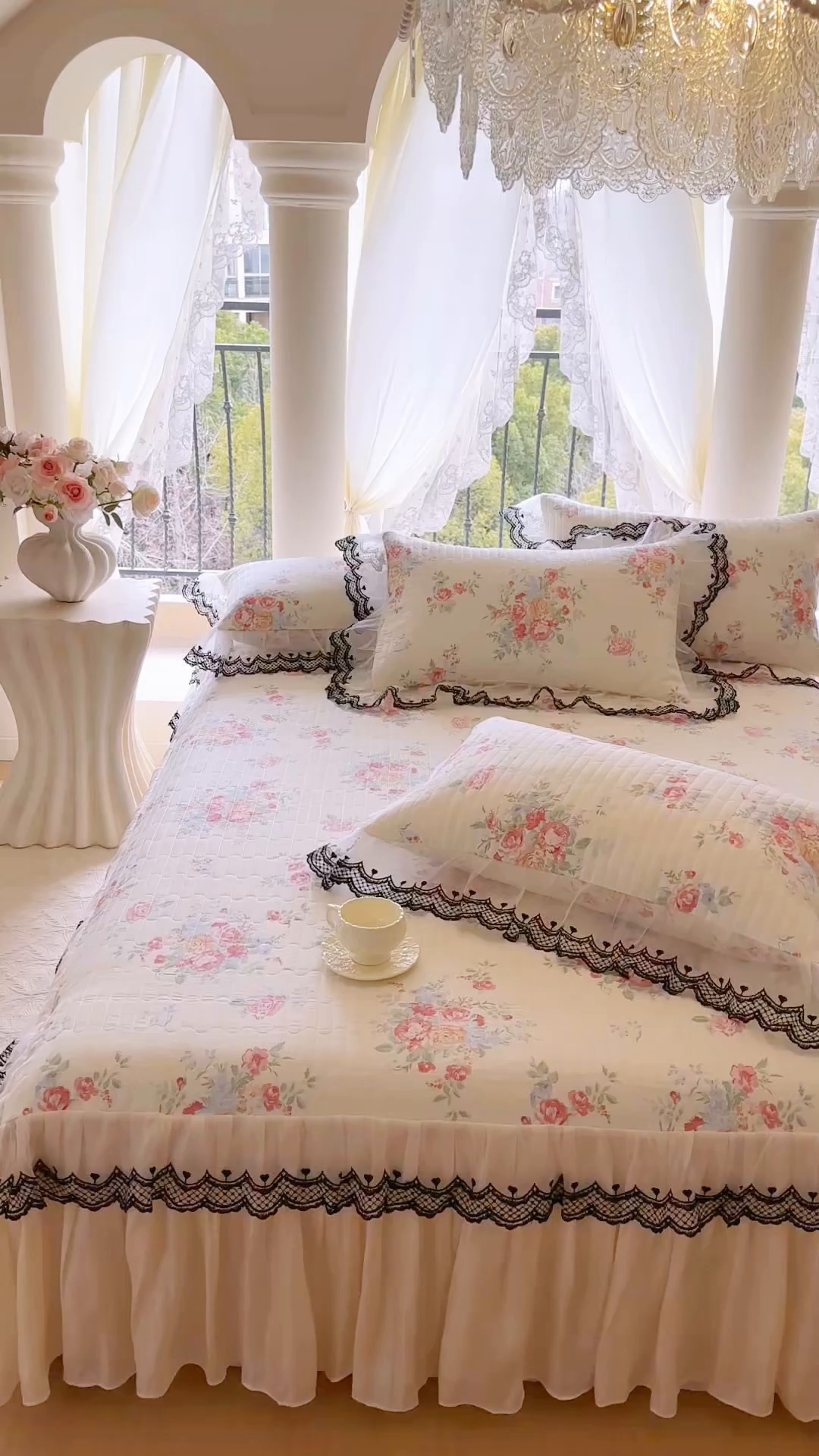 91家纺网 家纺一手货源 找家纺 恋尚 2026春夏新款全棉纯棉印花单床裙床裙单件控价床裙135起床裙三件170起 露梦花舍