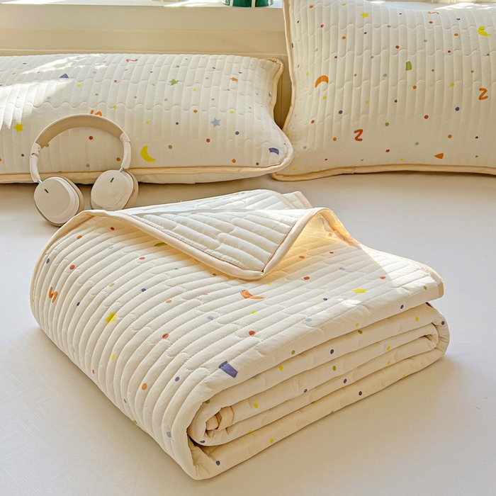 卡普家居 2026新款A类锦氨凉感印花单床盖凉席 幻彩星月