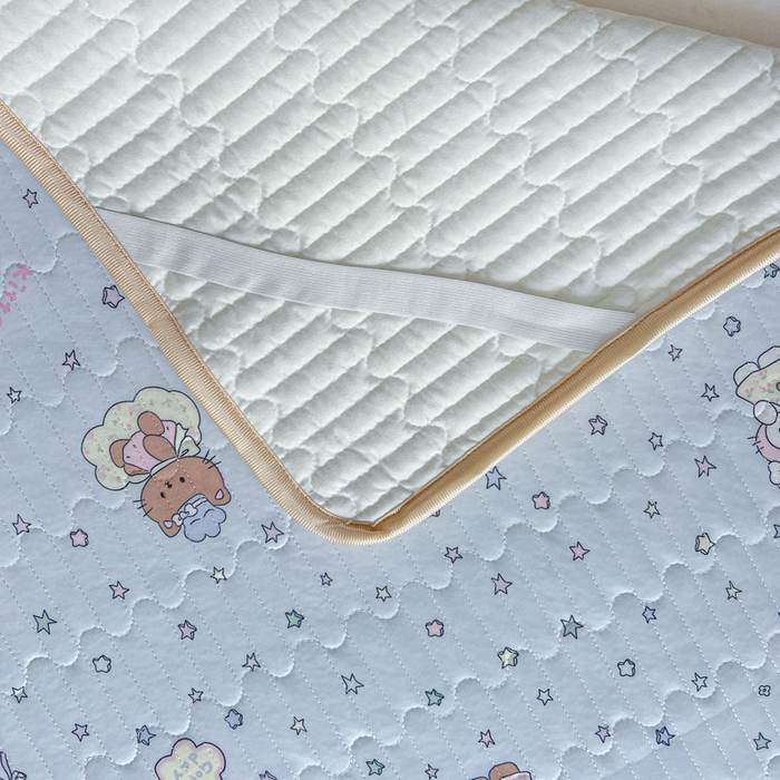 91家纺网 家纺一手货源 找家纺 卡普家居 2026新款A类锦氨凉感印花单床盖凉席 萌兔星愿