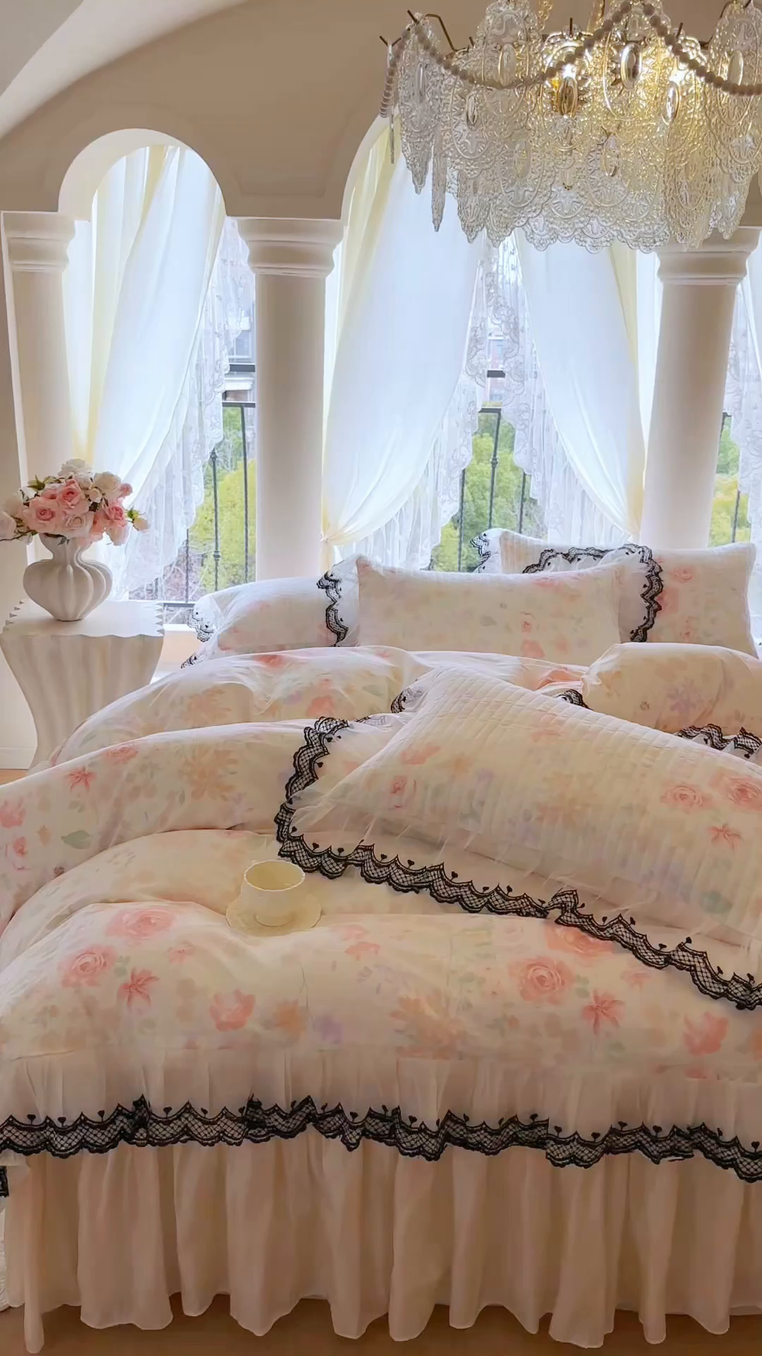 91家纺网 家纺一手货源 找家纺 （总）恋尚 2026春夏新款全棉纯棉印花床裙四件套 床裙四件控价270起