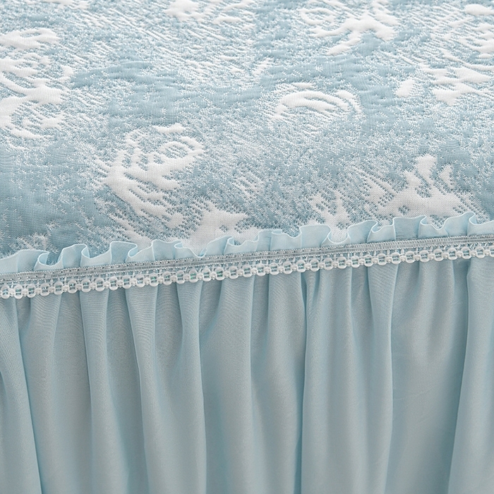 91家纺网 家纺一手货源 找家纺 （总）绘萱家居 2026新款PE提花冰凉豆豆床裙款凉席席子凉席