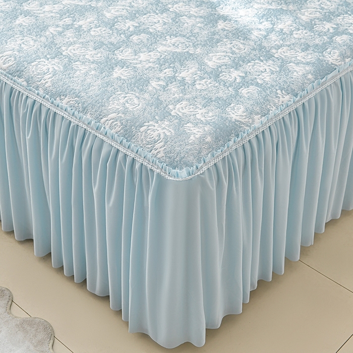 91家纺网 家纺一手货源 找家纺 （总）绘萱家居 2026新款PE提花冰凉豆豆床裙款凉席席子凉席