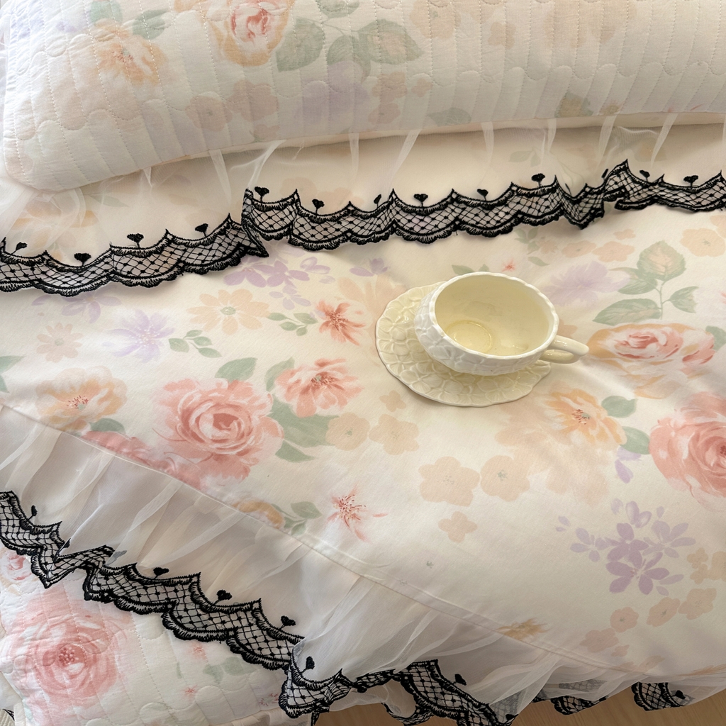 91家纺网 家纺一手货源 找家纺 恋尚 2026春夏新款全棉纯棉印花床裙四件套 床裙四件控价270起 巴黎清梦