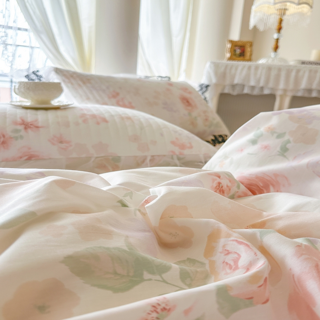 91家纺网 家纺一手货源 找家纺 恋尚 2026春夏新款全棉纯棉印花床裙四件套 床裙四件控价270起 巴黎清梦