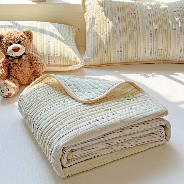 卡普家居 2026新款A类锦氨凉感印花单床盖凉席 抹茶序曲