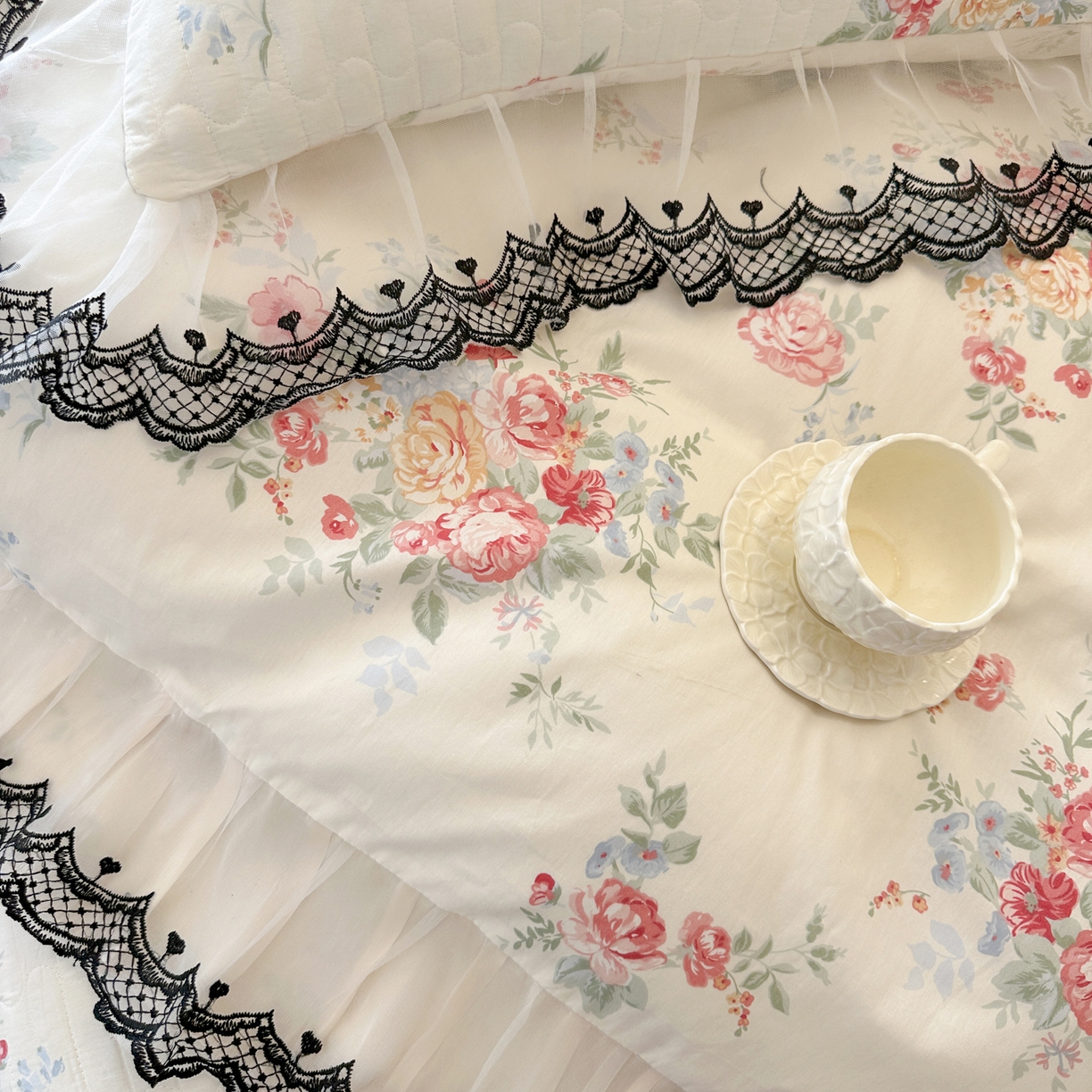 91家纺网 家纺一手货源 找家纺 恋尚 2026春夏新款全棉纯棉印花床裙四件套 床裙四件控价270起 露梦花舍