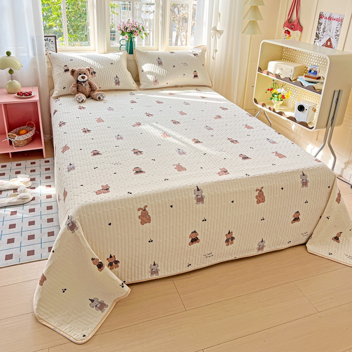 91家纺网 家纺一手货源 找家纺 卡普家居 2026新款A类锦氨凉感印花单床盖凉席 奶咖萌宠