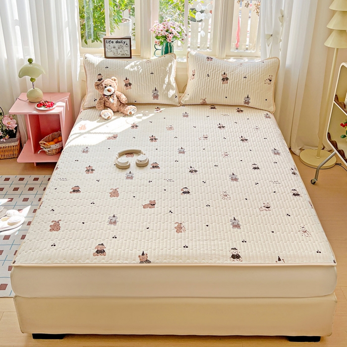 91家纺网 家纺一手货源 找家纺 卡普家居 2026新款A类锦氨凉感印花单床盖凉席 奶咖萌宠