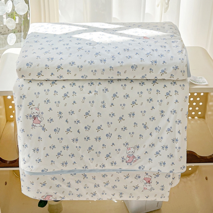 91家纺网 家纺一手货源 找家纺 卡普家居 2026新款A类锦氨凉感印花单床盖凉席 奶油兰花束