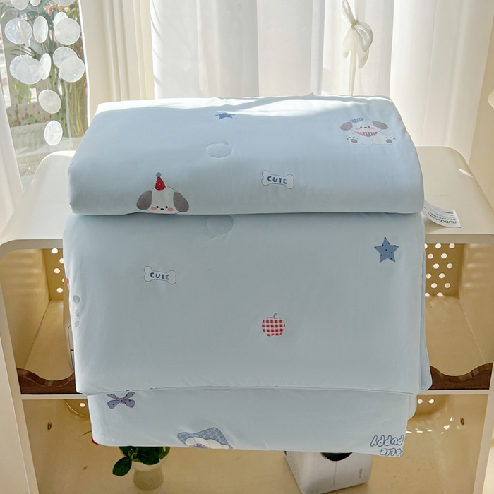 91家纺网 家纺一手货源 找家纺 卡普家居 2026新款A类锦氨凉感印花单床盖凉席 帕恰狗