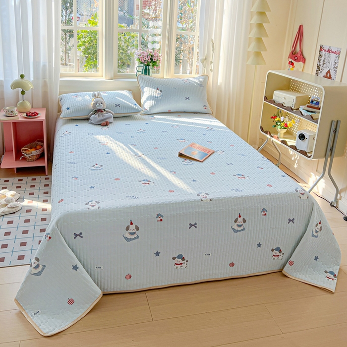 91家纺网 家纺一手货源 找家纺 卡普家居 2026新款A类锦氨凉感印花单床盖凉席 帕恰狗