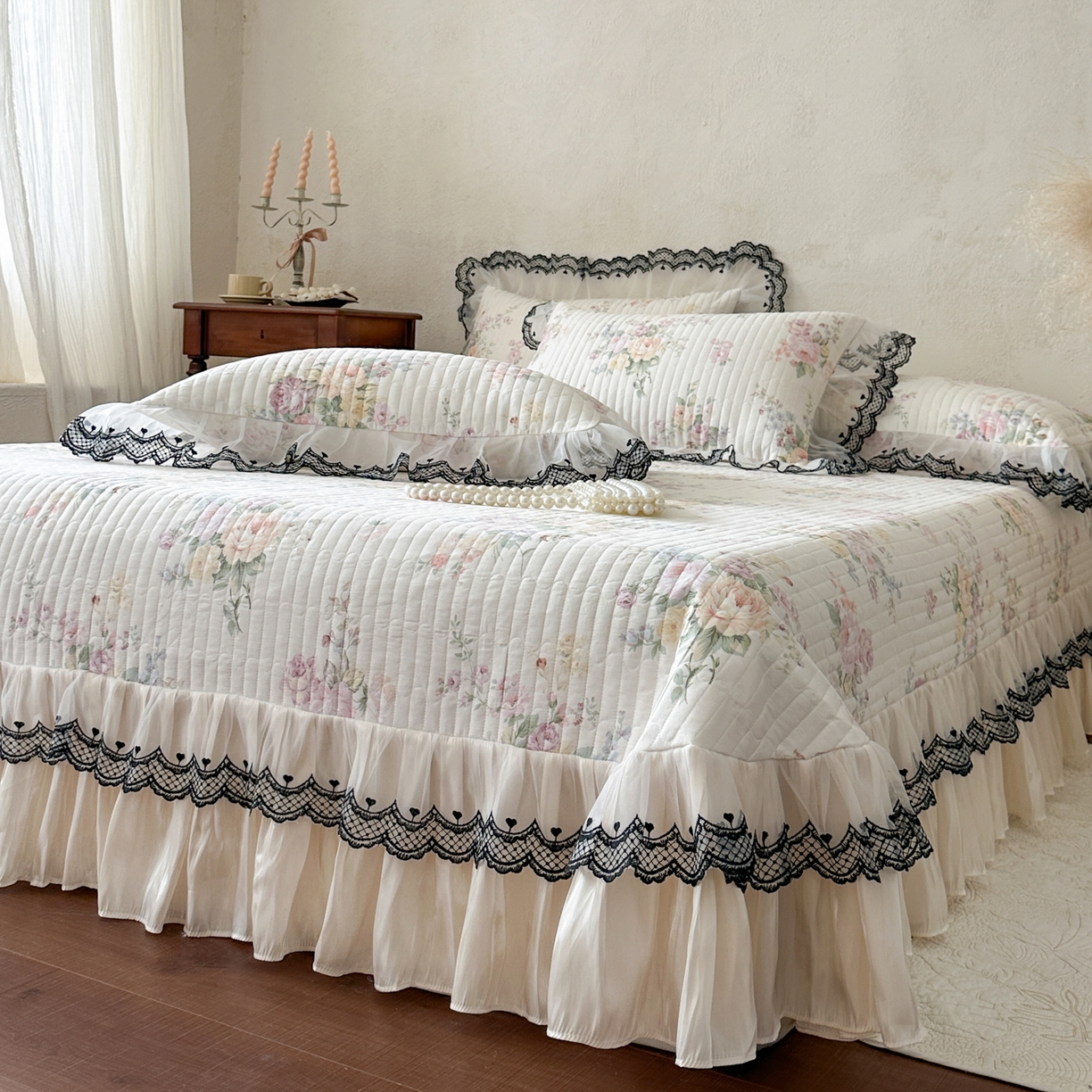 91家纺网 家纺一手货源 找家纺 恋尚 2026春夏新款全棉纯棉印花单床盖床盖单件床盖控价140起床盖三件控价175起 春薇花信