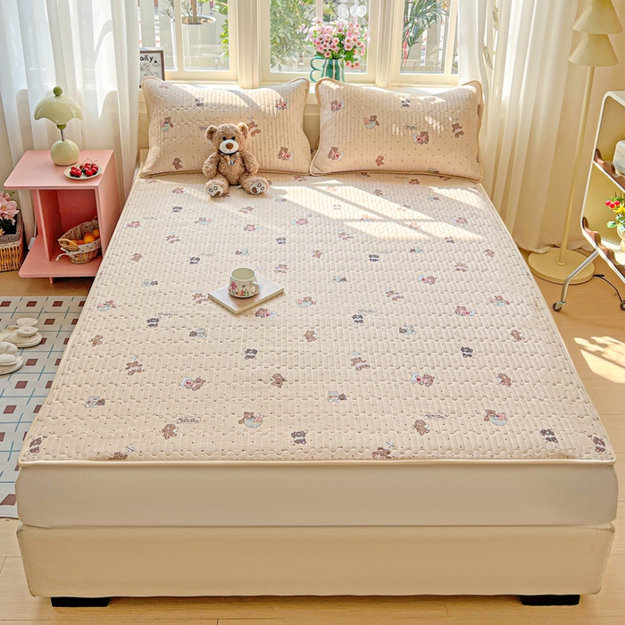 91家纺网 家纺一手货源 找家纺 卡普家居 2026新款A类锦氨凉感印花单床盖凉席 软糖小熊