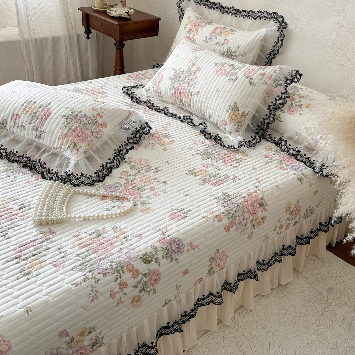 91家纺网 家纺一手货源 找家纺 恋尚 2026春夏新款全棉纯棉印花单床盖床盖单件床盖控价140起床盖三件控价175起 繁花香颂