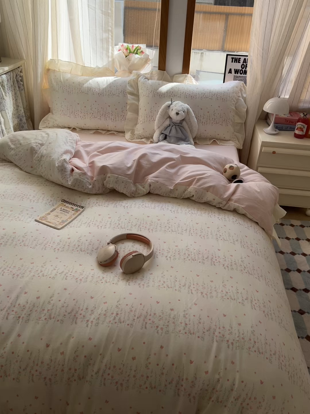 91家纺网 家纺一手货源 找家纺 （总）耀悦家纺 2026新款全棉纯棉双层纱花边四件套a类新中式小清新床笠枕套被套