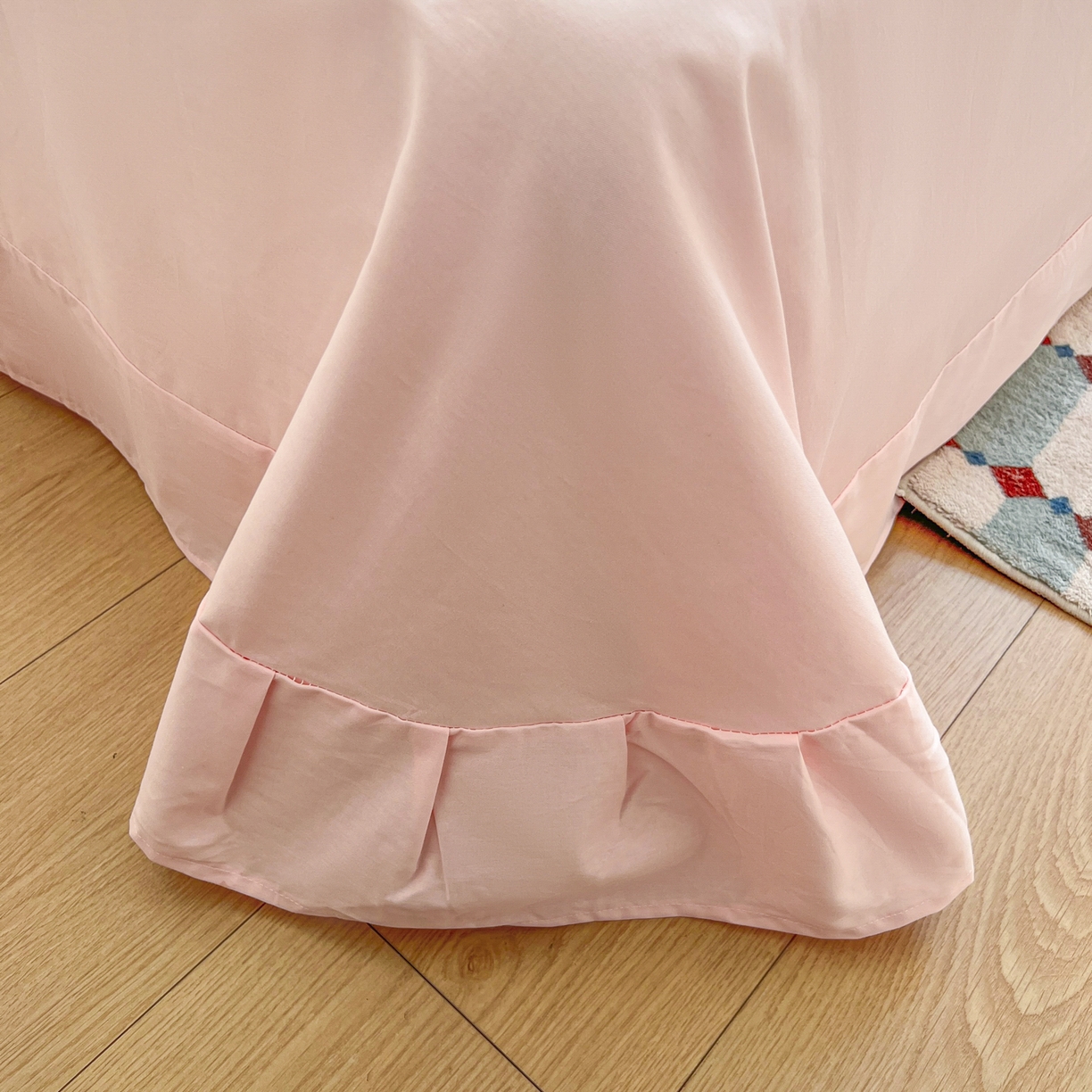 91家纺网 家纺一手货源 找家纺 （总）耀悦家纺 2026新款全棉纯棉双层纱花边四件套a类新中式小清新床笠枕套被套