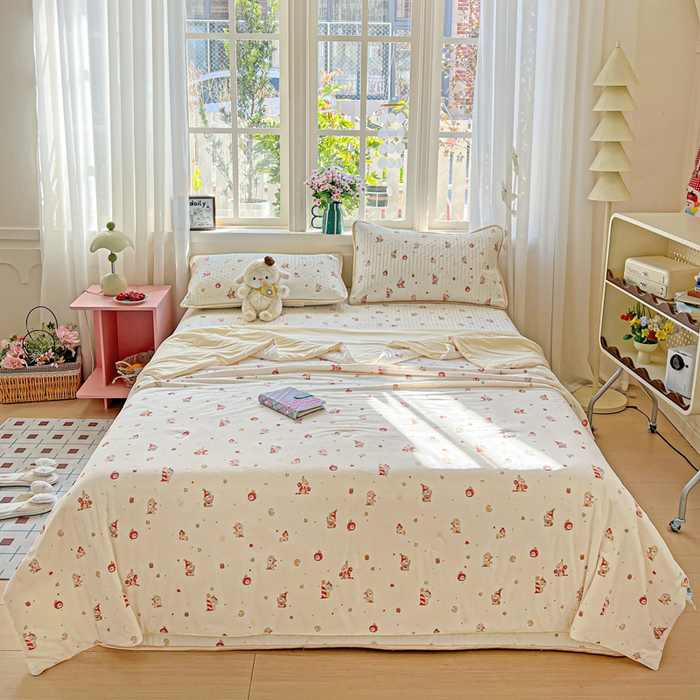 91家纺网 家纺一手货源 找家纺 卡普家居 2026新款A类锦氨凉感印花单床盖凉席 星星人