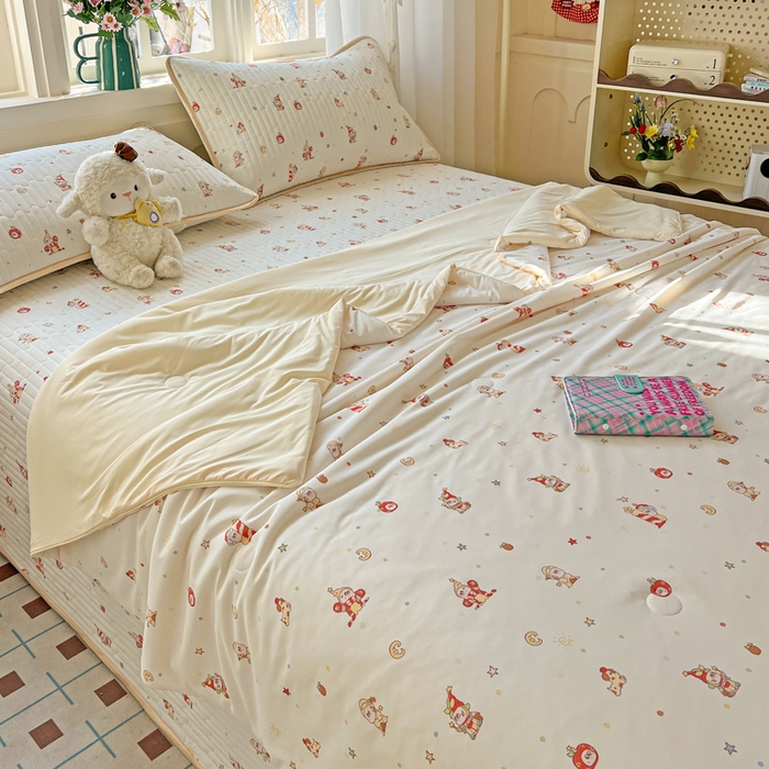 91家纺网 家纺一手货源 找家纺 卡普家居 2026新款A类锦氨凉感印花单床盖凉席 星星人