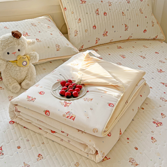 91家纺网 家纺一手货源 找家纺 卡普家居 2026新款A类锦氨凉感印花单床盖凉席 星星人