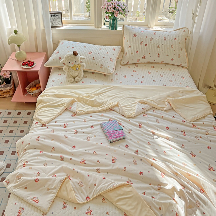 91家纺网 家纺一手货源 找家纺 卡普家居 2026新款A类锦氨凉感印花单床盖凉席 星星人