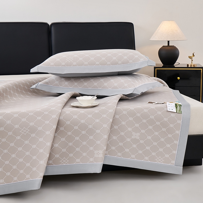 91家纺网 家纺一手货源 找家纺 （总）小牛席业 2026春夏新款轻奢菱格提花冰丝席凉席席子空调软席