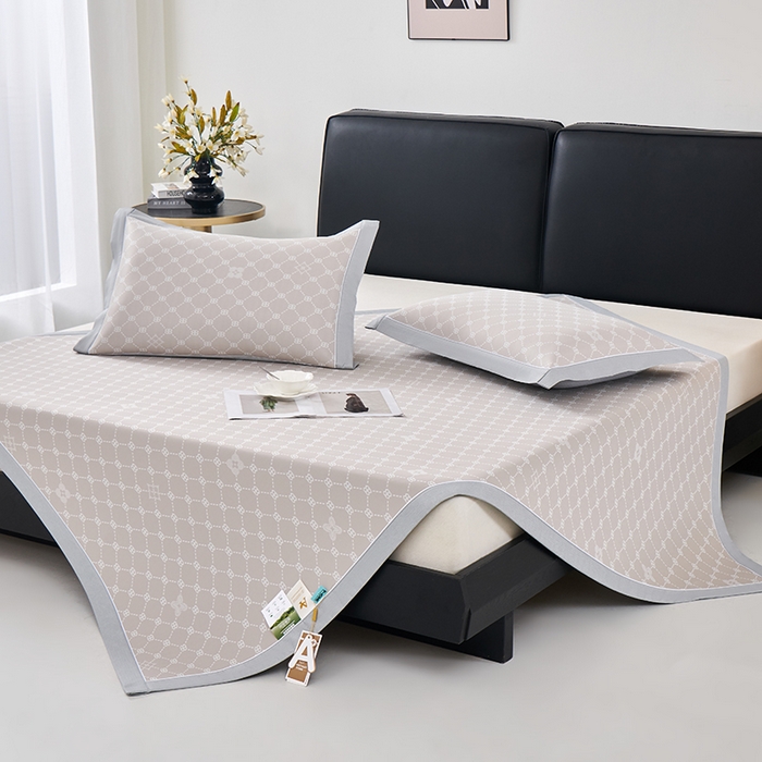 91家纺网 家纺一手货源 找家纺 （总）小牛席业 2026春夏新款轻奢菱格提花冰丝席凉席席子空调软席