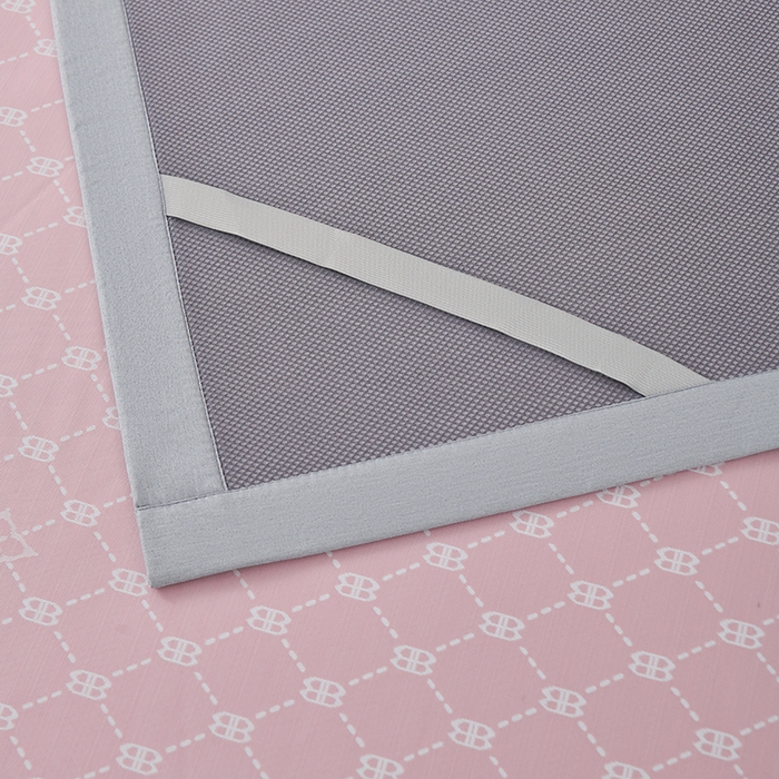 91家纺网 家纺一手货源 找家纺 小牛席业 2026春夏新款轻奢菱格提花冰丝席凉席席子空调软席 粉色