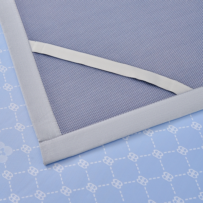 91家纺网 家纺一手货源 找家纺 小牛席业 2026春夏新款轻奢菱格提花冰丝席凉席席子空调软席 蓝色