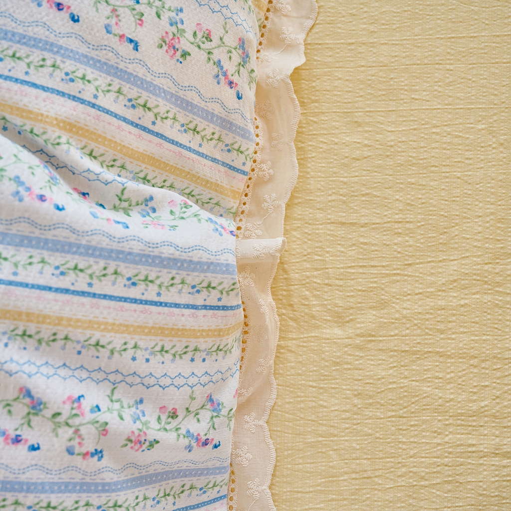 91家纺网 家纺一手货源 找家纺 （总）钰锦珀家纺 2026春夏新款云感皱皱纱镂空花边三件套四件套