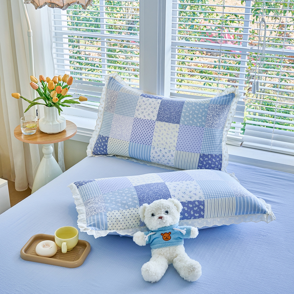 91家纺网 家纺一手货源 找家纺 钰锦珀家纺 2026春夏新款云感皱皱纱镂空花边三件套四件套 半亩花园