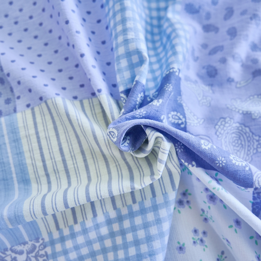 91家纺网 家纺一手货源 找家纺 钰锦珀家纺 2026春夏新款云感皱皱纱镂空花边三件套四件套 半亩花园