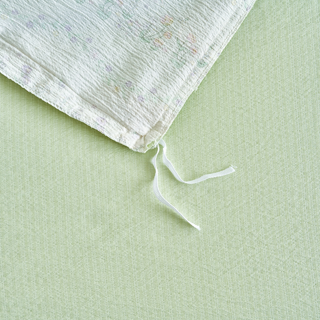 91家纺网 家纺一手货源 找家纺 钰锦珀家纺 2026春夏新款云感皱皱纱镂空花边三件套四件套 春日花园