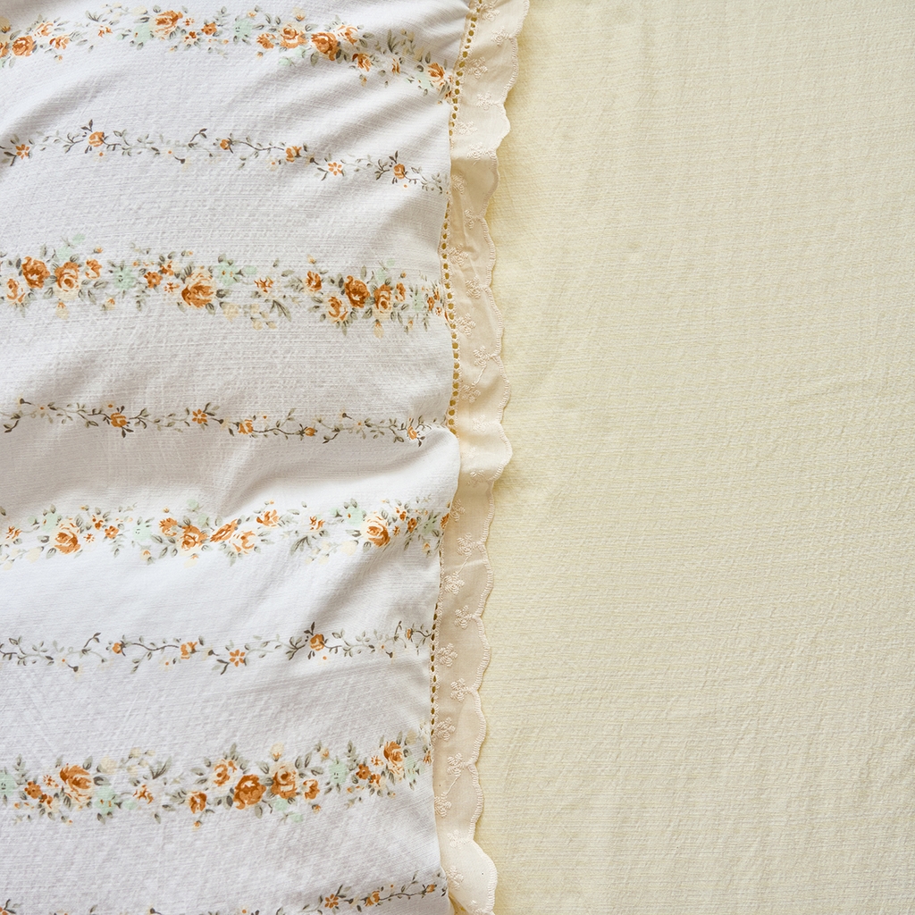 91家纺网 家纺一手货源 找家纺 钰锦珀家纺 2026春夏新款云感皱皱纱镂空花边三件套四件套 洛克庄园