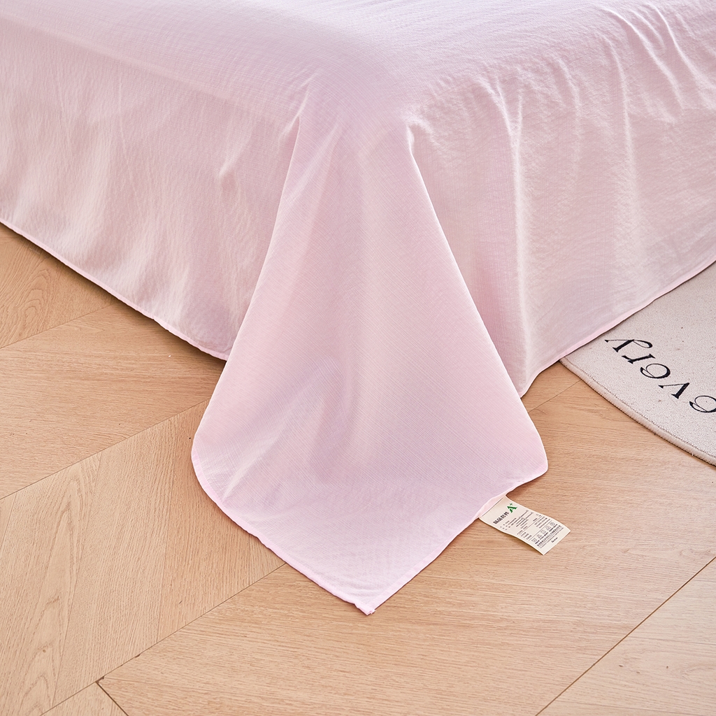 91家纺网 家纺一手货源 找家纺 钰锦珀家纺 2026春夏新款云感皱皱纱镂空花边三件套四件套 晚香玉