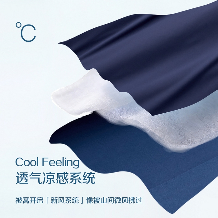 91家纺网 家纺一手货源 找家纺 唯爱品 2026春夏新款深睡控温夏被PRO3.0被子被芯 深睡蓝