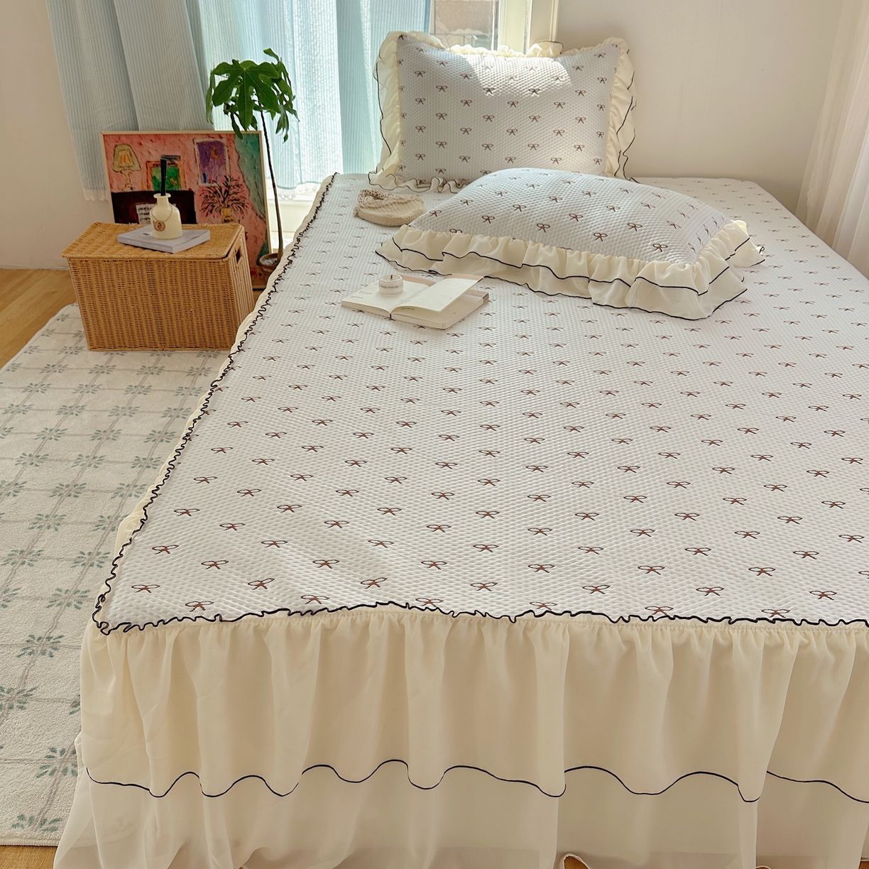 91家纺网 家纺一手货源 找家纺 （总）山茶家居-原创设计（原山茶家纺） 2026新款pe果冻提花席凉席-芭蕾结语