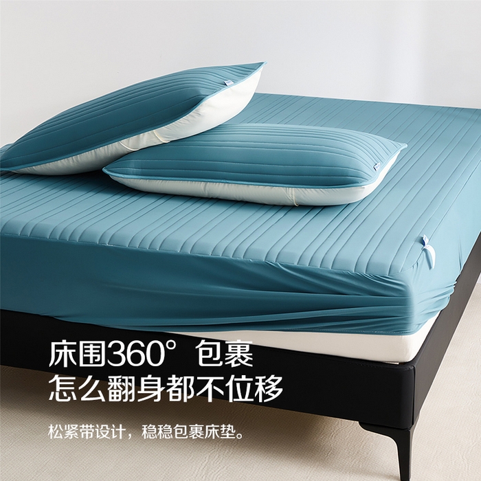 91家纺网 家纺一手货源 找家纺 唯爱品 2026新款星球凉感夏凉垫床笠款 星球凉感垫 墨绿