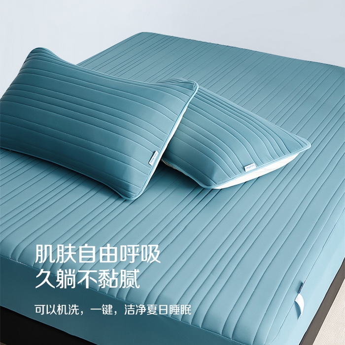 91家纺网 家纺一手货源 找家纺 唯爱品 2026新款星球凉感夏凉垫床笠款 星球凉感垫 墨绿