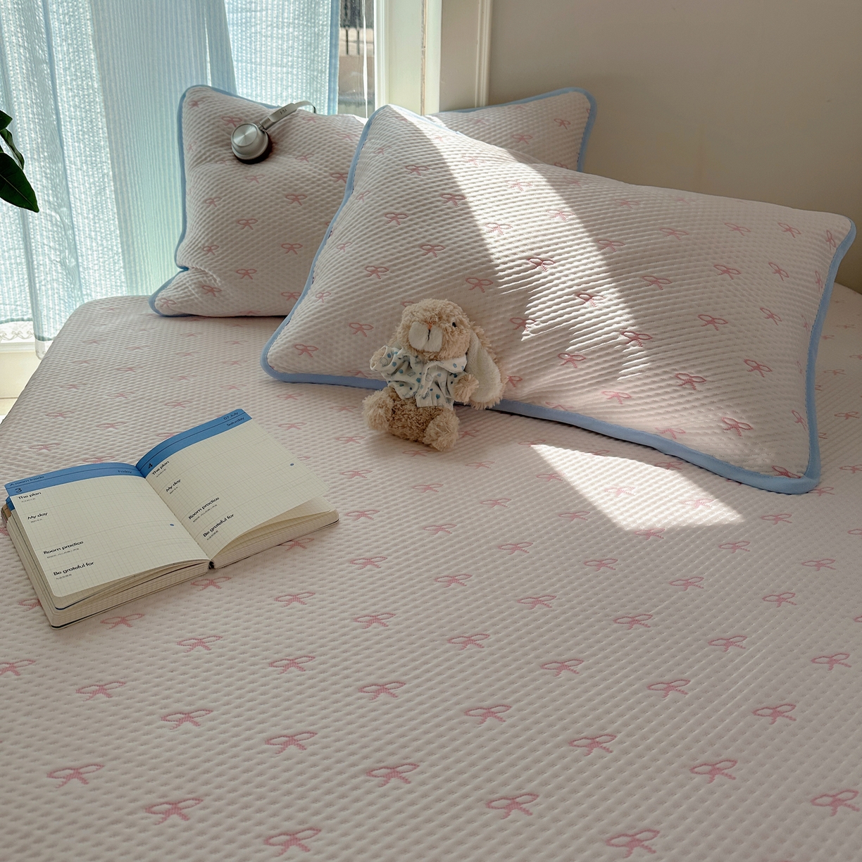 91家纺网 家纺一手货源 找家纺 山茶家居-原创设计（原山茶家纺） 2026新款pe果冻提花席凉席-芭蕾结语 芭蕾结语-粉-平铺款