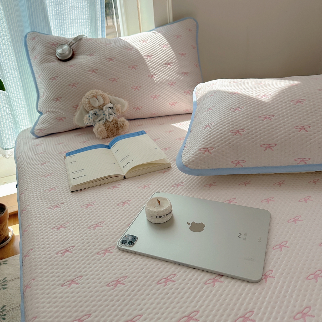 91家纺网 家纺一手货源 找家纺 山茶家居-原创设计（原山茶家纺） 2026新款pe果冻提花席凉席-芭蕾结语 芭蕾结语-粉-平铺款