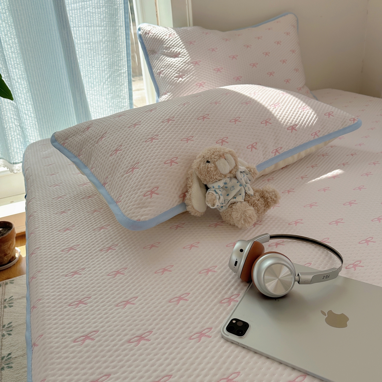 91家纺网 家纺一手货源 找家纺 山茶家居-原创设计（原山茶家纺） 2026新款pe果冻提花席凉席-芭蕾结语 芭蕾结语-粉-平铺款