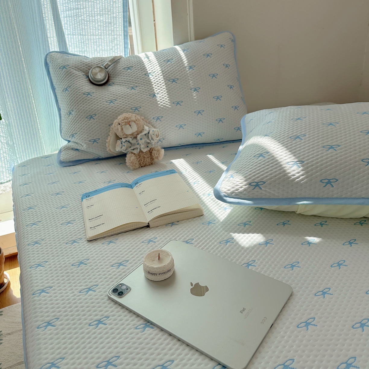 91家纺网 家纺一手货源 找家纺 山茶家居-原创设计（原山茶家纺） 2026新款pe果冻提花席凉席-芭蕾结语 芭蕾结语-蓝-平铺款