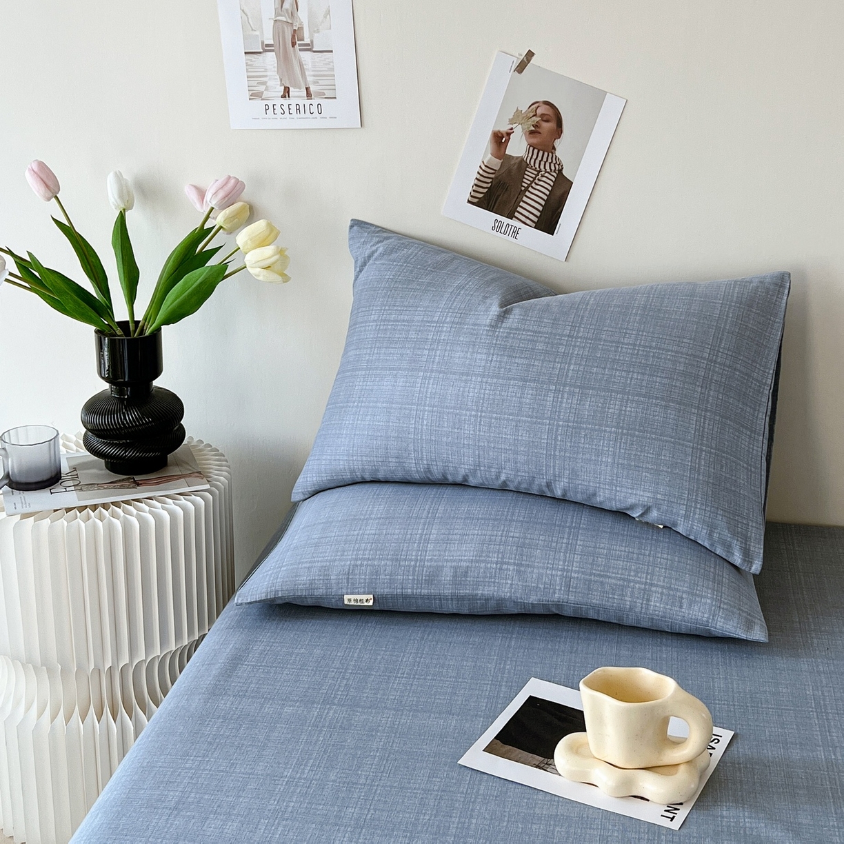 91家纺网 家纺一手货源 找家纺 （总）春皖家纺 2026新款全棉老粗布普通款单枕套枕套单件