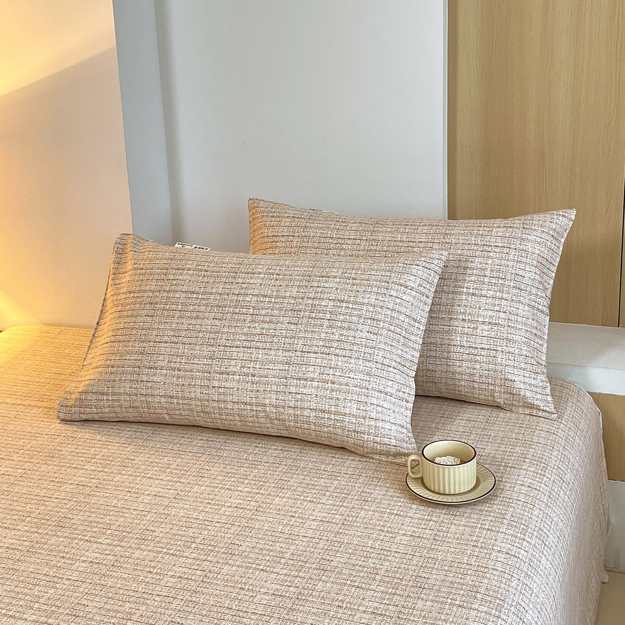 91家纺网 家纺一手货源 找家纺 （总）春皖家纺 2026新款全棉老粗布普通款单枕套枕套单件