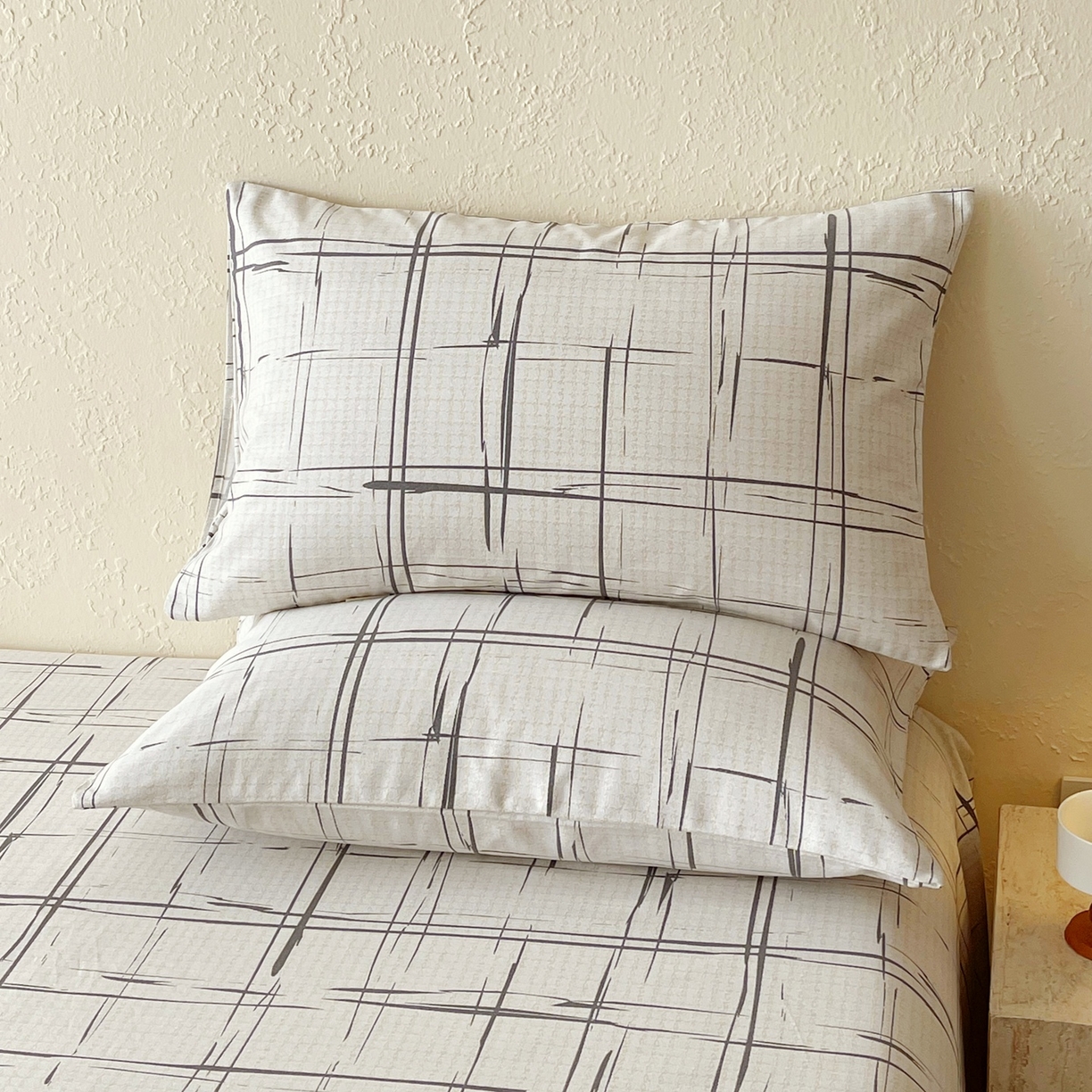 91家纺网 家纺一手货源 找家纺 （总）春皖家纺 2026新款全棉老粗布普通款单枕套枕套单件