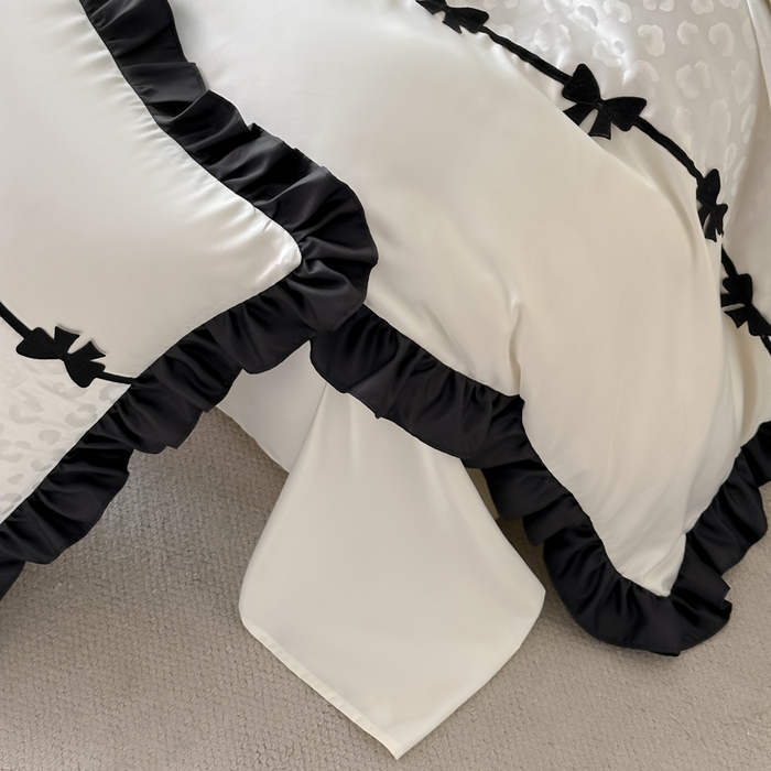 91家纺网 家纺一手货源 找家纺 首尔家纺 2026新款水洗真丝拼接款豹纹提花四件套 豹纹-米白