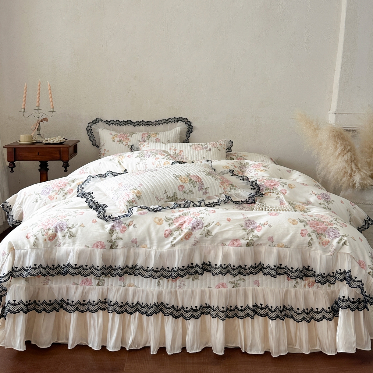 恋尚 2026春夏新款全棉纯棉印花床盖四件套 四件套控价300起 繁花香颂