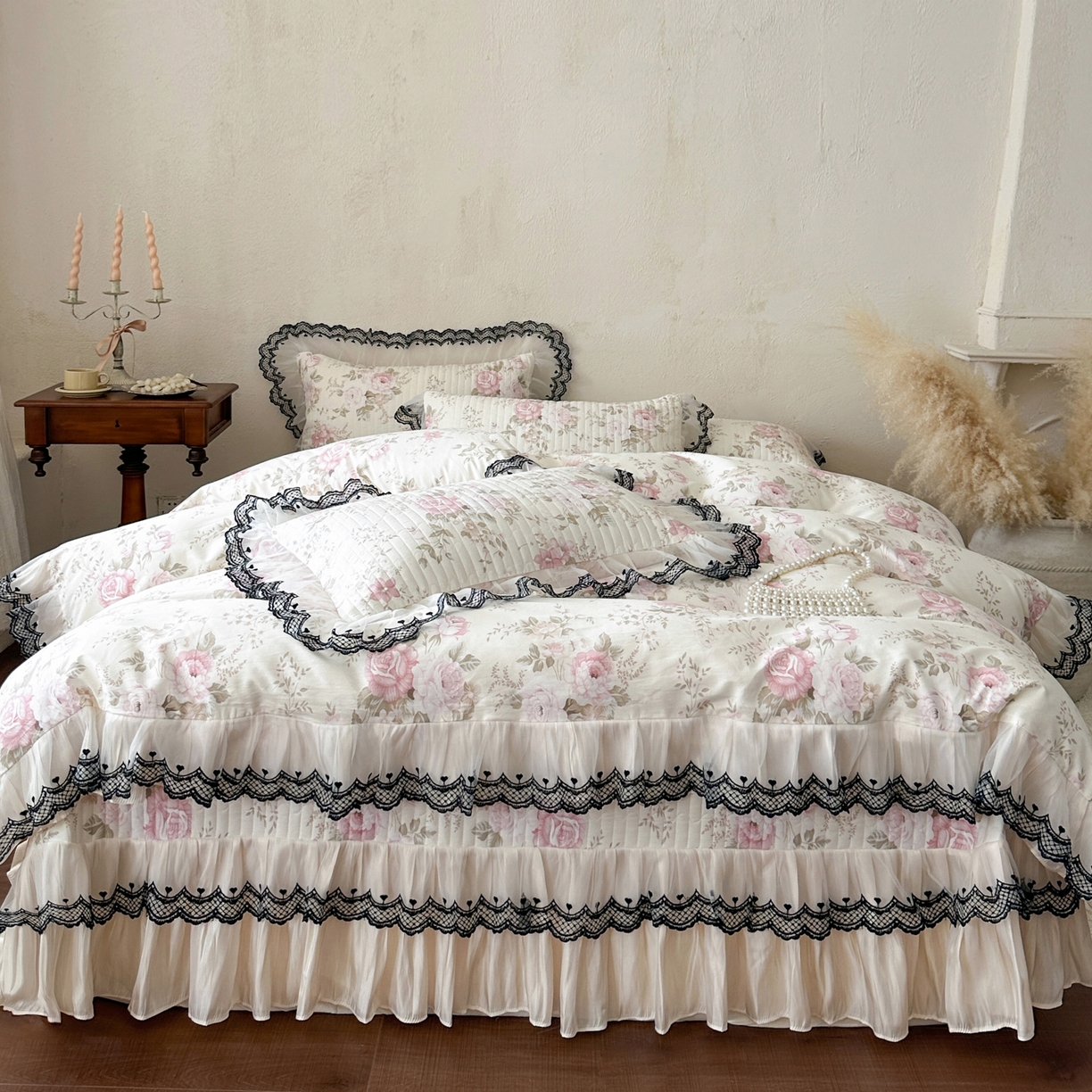 恋尚 2026春夏新款全棉纯棉印花床盖四件套 四件套控价300起 花蔓日记