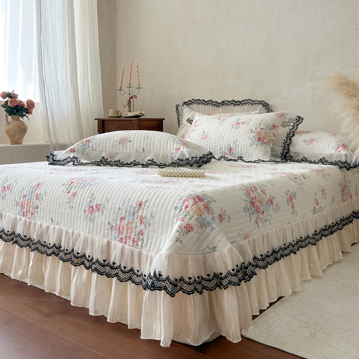 91家纺网 家纺一手货源 找家纺 恋尚 2026春夏新款全棉纯棉印花床盖四件套 四件套控价300起 露梦花舍