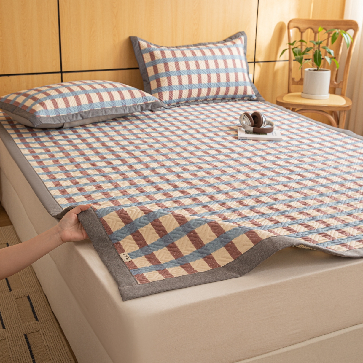 91家纺网 家纺一手货源 找家纺 （总）简宜家居（朝初家纺） 2026新款纯棉老粗布夏季凉席席子